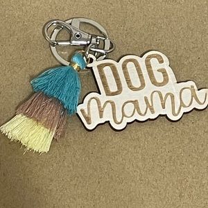 🎉❤️ HOST PICK! Multicolor Tassels Wood Dog Mama Keychain